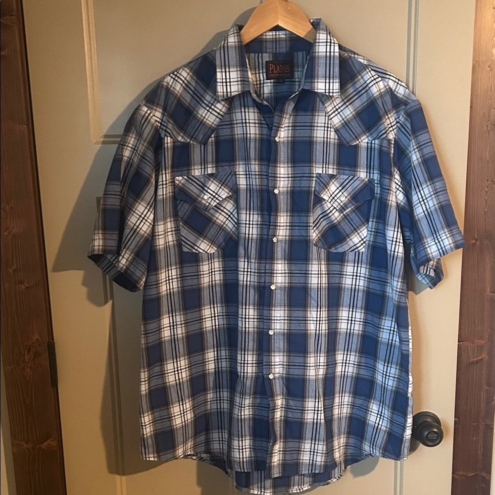 Plains western wear pearl snap shirt